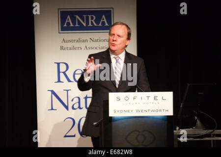 Le Sofitel Sydney Wentworth 61-101 Phillip Street, NSW 2000, Australie. 18 août 2014. L'honorable Peter Costello AC donne le discours liminaire à la sixième Nation Détail déjeuner à l'hôtel Sofitel Wentworth Sydney. Credit : 2014 Richard Milnes/Alamy Live News. Banque D'Images