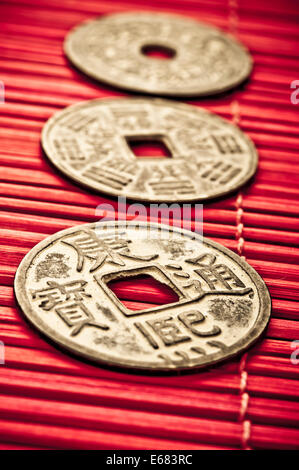Pièces de monnaie chinoise antique Banque D'Images