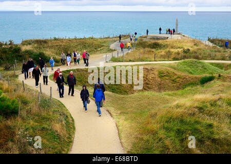 Pointe du Hoc Omaha Beach Cimetière Américain de Normandie France Colleville sur Mer FR Europe WWII Banque D'Images