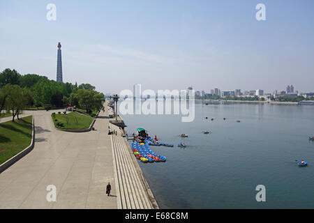 Du fleuve Taedong, Pyongyang, Corée du Nord Banque D'Images