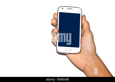 Téléphone mobile dans la main Banque D'Images