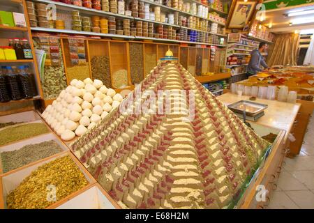 Spice Shop, le quartier musulman, Jérusalem, Israël, Moyen-Orient, Banque D'Images