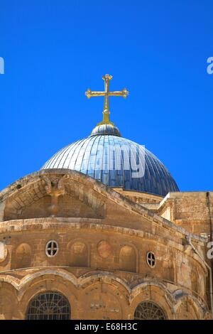 Monastère éthiopien et l'église du Saint Sépulcre, Jérusalem, Israël, Moyen Orient Banque D'Images