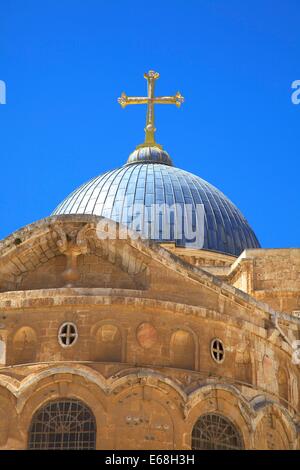 Monastère éthiopien et l'église du Saint Sépulcre, Jérusalem, Israël, Moyen Orient Banque D'Images