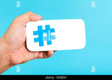 Hashtag Mobile concept horizontal Banque D'Images