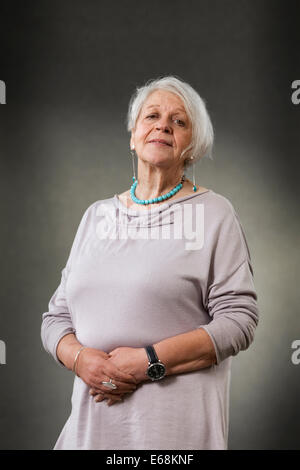 Edinburgh, Ecosse, Royaume-Uni. 18 août 2014. Liz Lochhead, le poète et dramaturge écossais, à l'Edinburgh International Book Festival 2014. Edimbourg, Ecosse. 18 août 2014 Crédit : GARY DOAK/Alamy Live News Banque D'Images