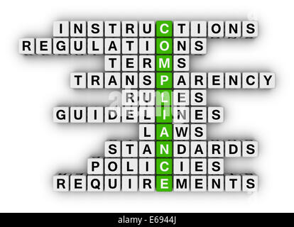 Mots croisés de la conformité Banque D'Images
