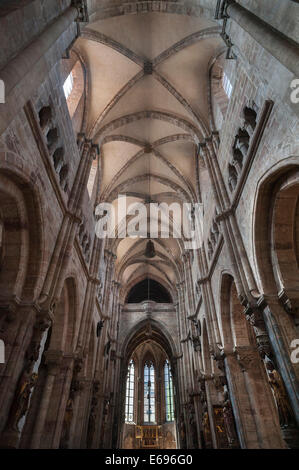 Quartier gothique voûte croisée avec le choeur de l'église Saint Sebald, Nuremberg, Middle Franconia, Bavaria, Germany Banque D'Images