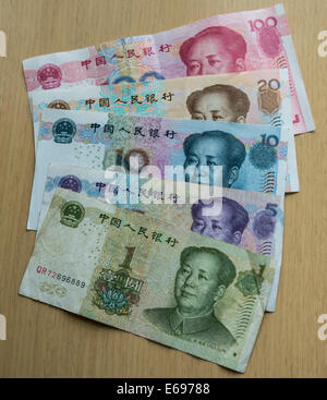 Billets chinois, Yuan, Chine Banque D'Images