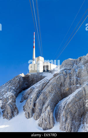 Le sommet du Mont Säntis, 2502 m, Säntis, Speicher, Canton d'Appenzell Rhodes-Extérieures, Suisse Banque D'Images