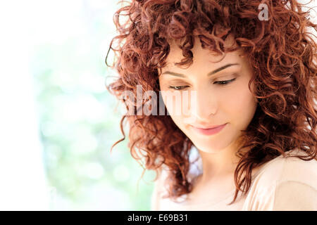 Close up of young woman's face Banque D'Images