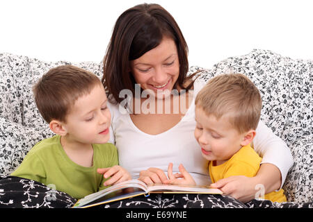 Mère,lecture,fils,conte Banque D'Images