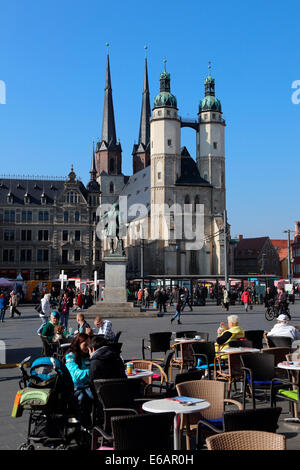 Halle Marktkirche Marktplatz Händel Denkmal Banque D'Images