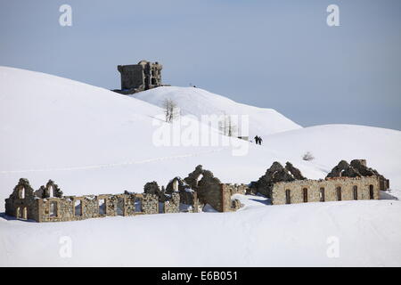 Ruines militaires de l'Authion au cours de la seconde guerre mondiale près du Col de Turini. Banque D'Images