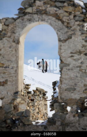 Ruines militaires de l'Authion au cours de la seconde guerre mondiale près du Col de Turini. Banque D'Images