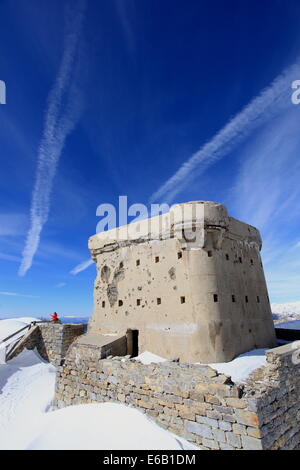 Le fort de La Redoute dans l'Authion au cours de la seconde guerre mondiale près du Col de Turini. Banque D'Images