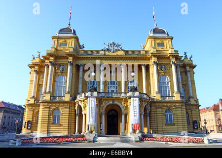 Théâtre national croate à Zagreb, Croatie Banque D'Images