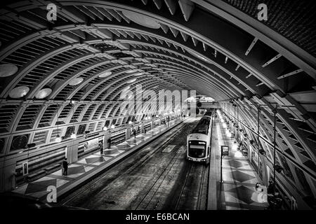 États-unis, Washington, Seattle. Pioneer Square Station en vertu de Seattle, Washington, une partie de la masse SoundTransit système de transport. Banque D'Images