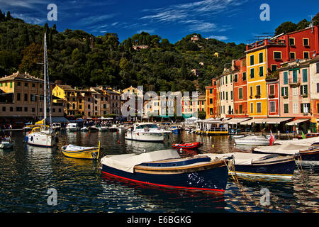 Portofino, Italie, Port, Riviera Italienne Banque D'Images