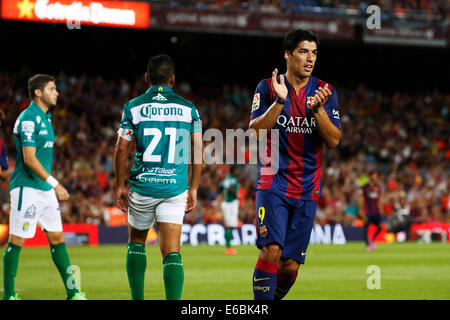 Barcelone, Espagne. © D. 18e Août, 2014. Luis Suarez (Barcelone) Football/soccer : Trofeo Joan Gamper match entre FC Barcelone FC 6-0 Leon au Camp Nou à Barcelone, Espagne. Credit : D .Nakashima/AFLO/Alamy Live News Banque D'Images