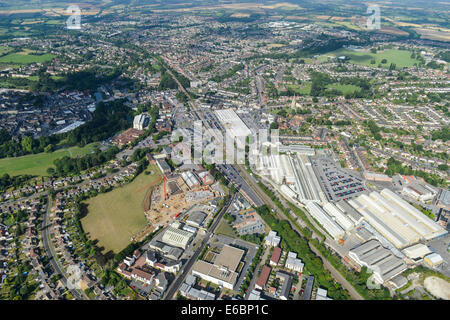 Une vue aérienne montrant la ville de Chippenham dans le Wiltshire, UK