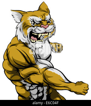 Une illustration d'un personnage animal sauvage ou de sports boxe mascotte Banque D'Images