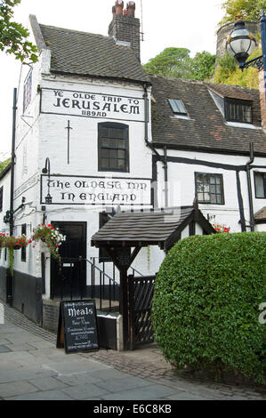 Voyage à Jérusalem Inn, Nottingham, Angleterre. Banque D'Images