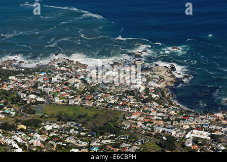 Sea Point à partir de la Montagne de la table (vue aérienne), Cape Town, Western Cape Province, Afrique du Sud Banque D'Images