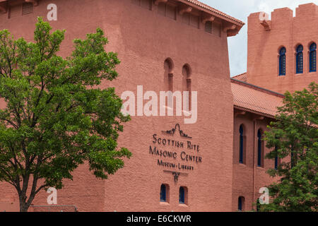 Scottish Rite Masonic Centre à Santa Fe, Nouveau-Mexique. Banque D'Images