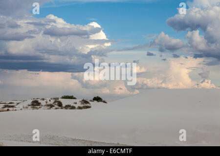 Vue sur la promenade guidée au coucher du soleil au parc national de White Sands (Anciennement Monument National) au Nouveau-Mexique Banque D'Images