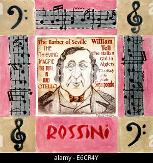 Gioachino Rossini, 1792 - 1868 compositeur d'opéra italien, portrait Banque D'Images