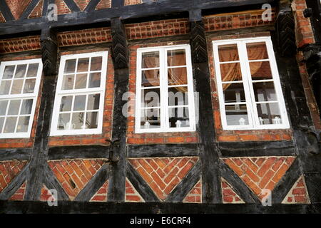 Maison à colombages, Vieille Ville, Ribe, Danemark Banque D'Images
