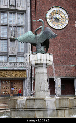 Entrée principale de l'Hôtel de Ville d'Oslo Banque D'Images