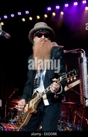 Englewood, Colorado, USA. 20e Août, 2014. BILLY GIBBONS de ZZ Top lors d'un concert à Fiddlers Green Amphitheatre mercredi soir. Credit : Hector Acevedo/ZUMA/Alamy Fil Live News Banque D'Images