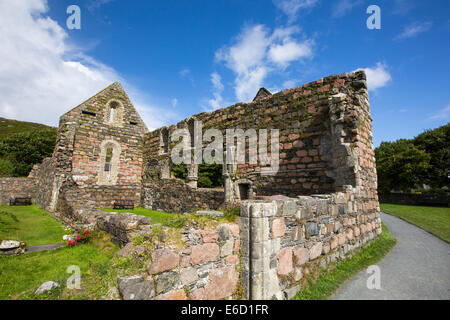 Le couvent médiéval sur l'île d'Iona, c'est le plus ancien couvent préservé dans les îles Britanniques, construit autour de 1203. Banque D'Images