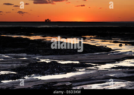 Caisson de prise d'eau d'Hinkley Point.centrale nucléaire. Banque D'Images