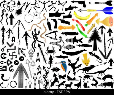 Une collection unique de vecteur d'origine et des pointeurs flèches Illustration de Vecteur