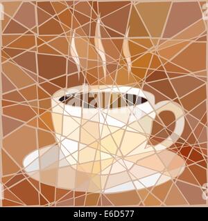 Vector illustration mosaïque modifiable d'une tasse de café fumant Illustration de Vecteur