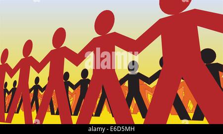 Illustration vectorielle modifiable de lignes de papermen Illustration de Vecteur