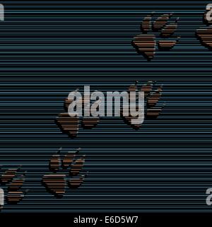 Illustration vectorielle modifiable d'empreintes de pattes de chien partout stripes Illustration de Vecteur