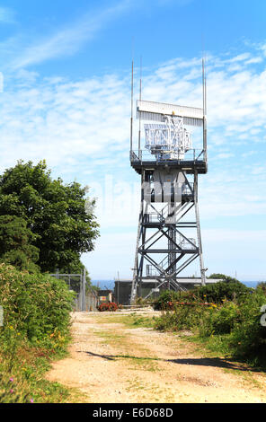 Une petite station radar située près de la côte est à Hungry Hill, Renau, Norfolk, Angleterre, Royaume-Uni. Banque D'Images