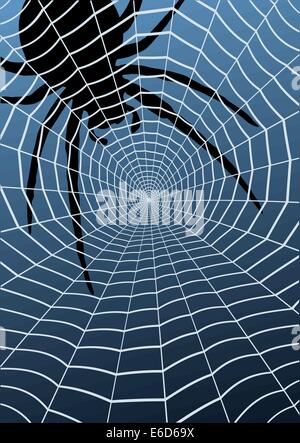 Illustration vectorielle modifiable d'une araignée et web Illustration de Vecteur