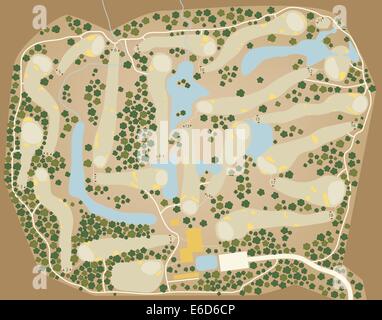 Carte vectorielle modifiable d'un golf générique Illustration de Vecteur