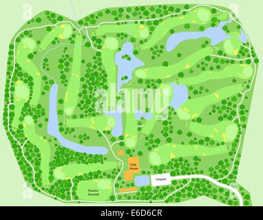 Carte vectorielle modifiable d'un golf générique Illustration de Vecteur