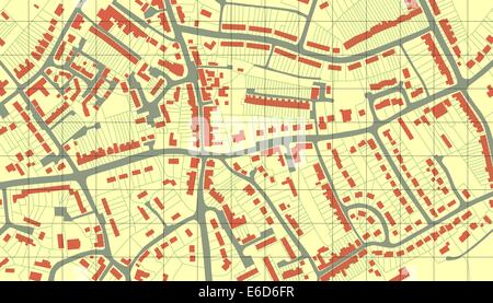 Vecteur modifiable carte illustrée du logement dans une ville sans nom générique Illustration de Vecteur