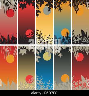 Ensemble de Bannières verticales vecteur modifiable de plantes Illustration de Vecteur