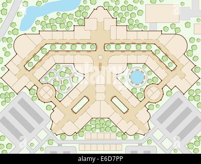 Illustration vectorielle modifiable d'une centre commercial la carte générique Illustration de Vecteur