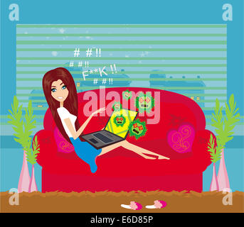 Attaque de virus d'ordinateur portable Banque D'Images