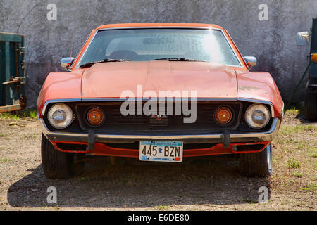 Un Américain 1971 AMC Javelin AMX dans 401 Minneapolis, Minnesota, USA. Banque D'Images