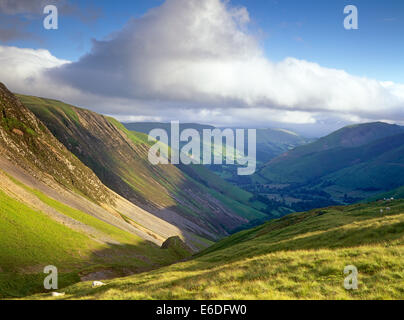 Vue depuis Bwlch Dinas Mawddwy y Groes vers Gwynedd au Pays de Galles UK Banque D'Images